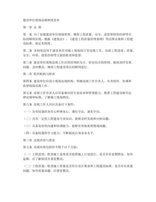 建设单位现场巡视制度范本
