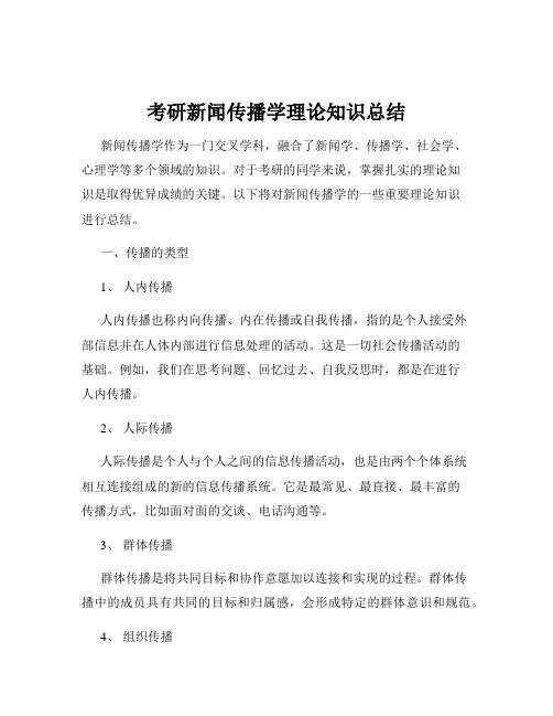 考研新闻传播学理论知识总结