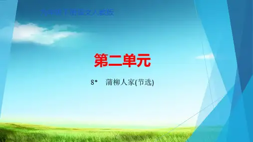 统编版8 蒲柳人家(节选) 讲练课件九年级语文下册