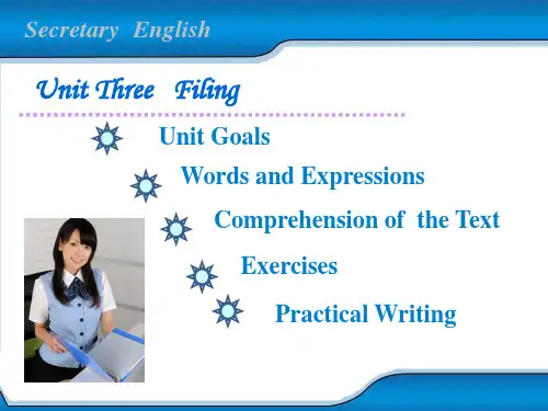 文秘英语教程：Unit Three Filing