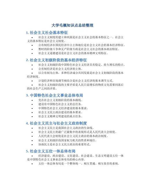 大学毛概知识点总结整理