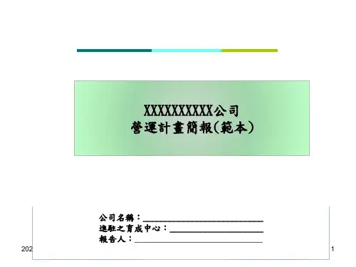 《公司运营计划》PPT课件