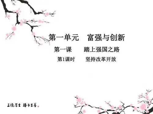 人教部编版九年级上册道德与法治第一课 第1课时坚持改革开放