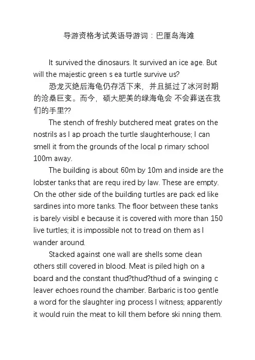 导游资格考试英语导游词：巴厘岛海滩