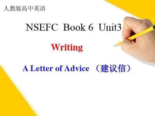 人教版高二英语Book6Unit1 writing -A Letter of Advice 课件