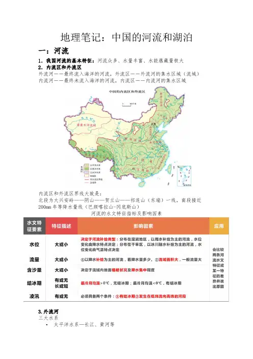 地理笔记：中国的河流和湖泊