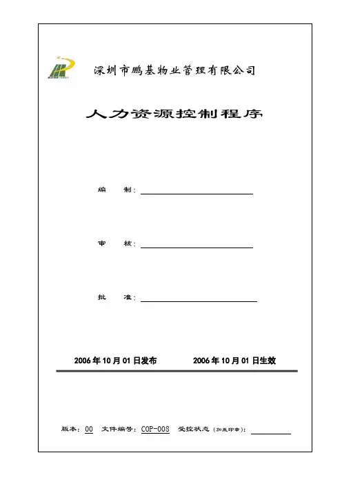 COP-008 人力资源控制程序