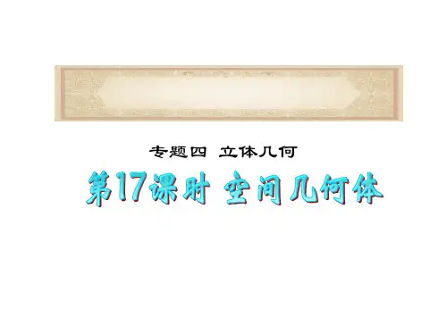 广东省11届高考数学二轮总复习课件17课时空间几何体