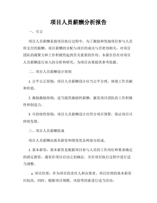项目人员薪酬分析报告