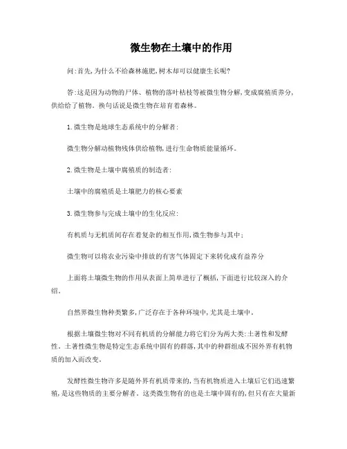 微生物在土壤中的作用