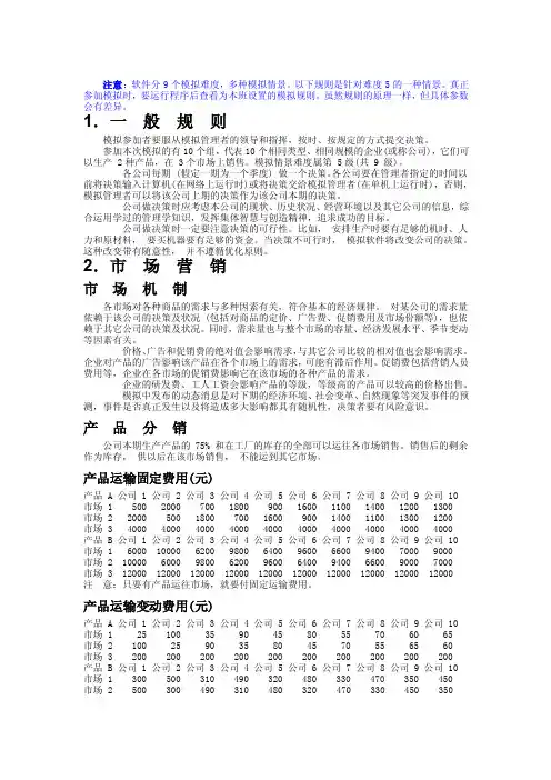 《企业竞争模拟》