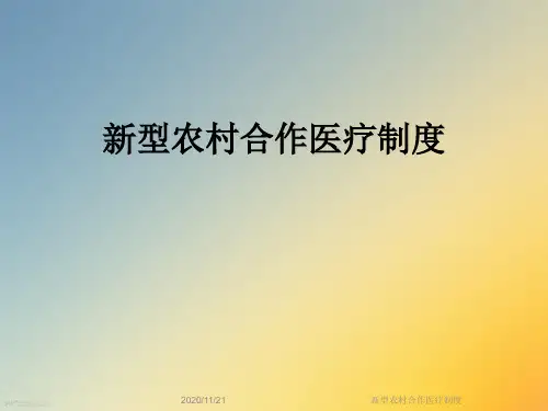 新型农村合作医疗制度