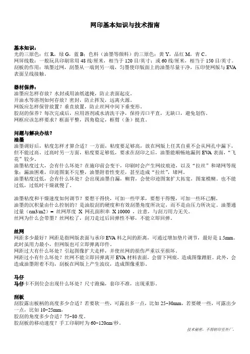 丝印常识与技术要点