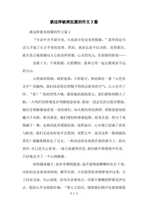 就这样被美征服的作文3篇
