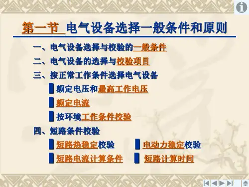 发电厂电气课程设计四电气设备选择和校验
