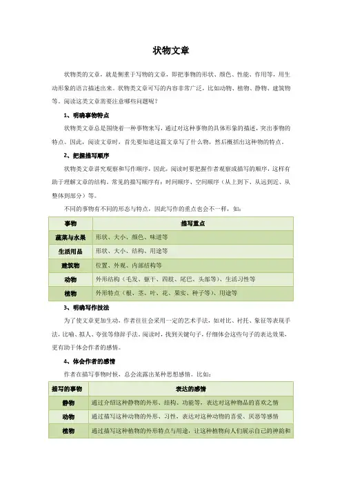 状物文章