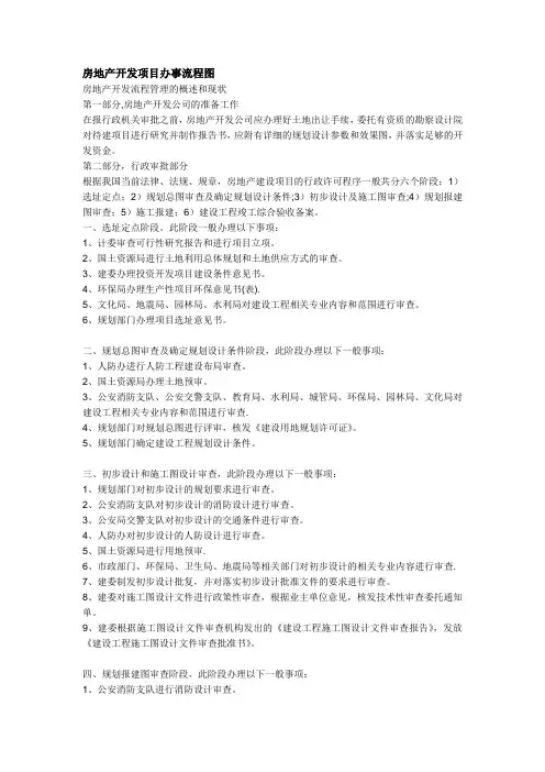 房地产开发项目办事流程图