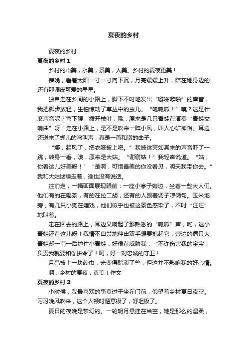 夏夜的乡村