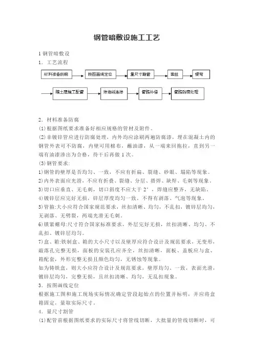 钢管暗敷设施工工艺