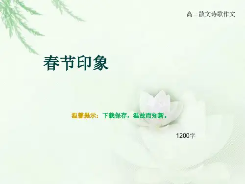 高三散文诗歌作文《春节印象》1200字