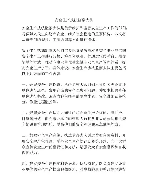 安全生产执法监察大队