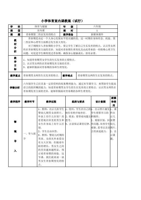 人教版五年级体育下册《育与健康基础知识  2.迈入青春期  2.青春期第二性征发育的特点》公开课教案_15