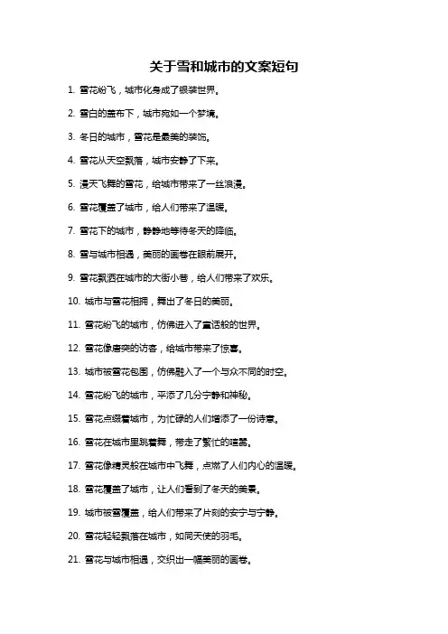 关于雪和城市的文案短句