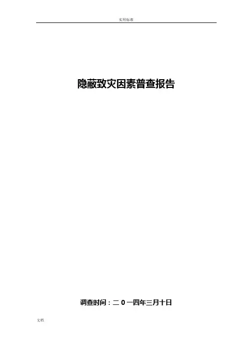 煤矿隐蔽致灾因素普查报告材料(实用的标准)
