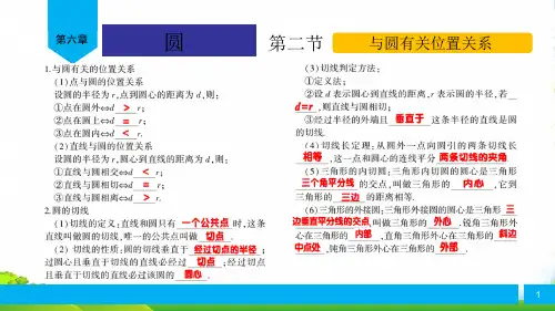 中考数学复习 第6章 圆 第2节 与圆有关位置关系课件