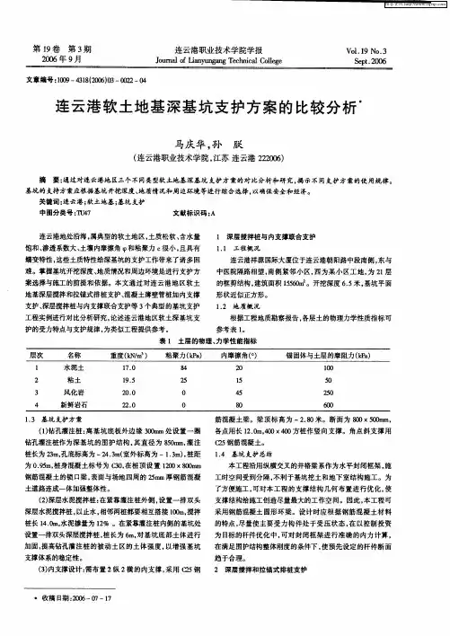 连云港软土地基深基坑支护方案的比较分析