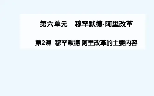 第2课穆罕默德阿里改革的主要内容课件新人教版选修1课件