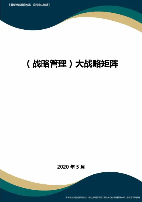 【战略方案】大战略矩阵