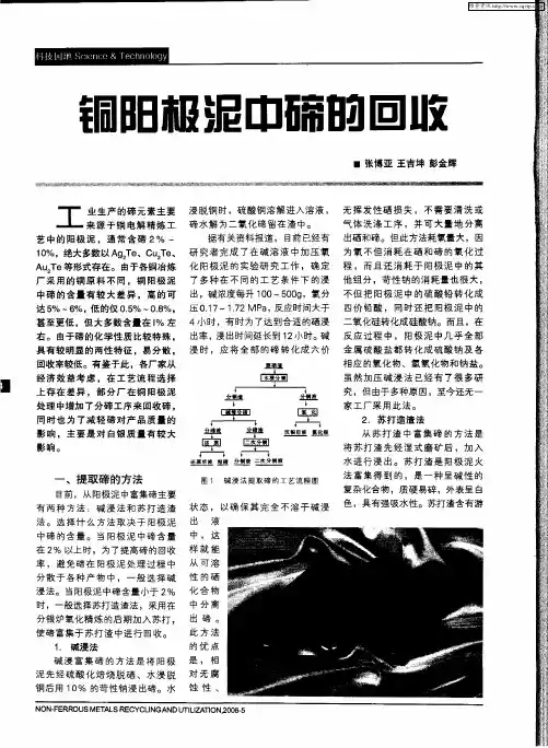 铜阳极泥中碲的回收