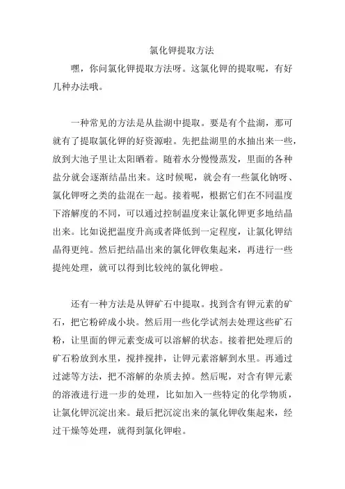 氯化钾提取方法
