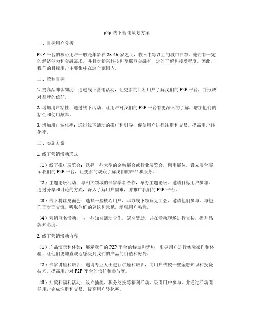 p2p线下营销策划方案