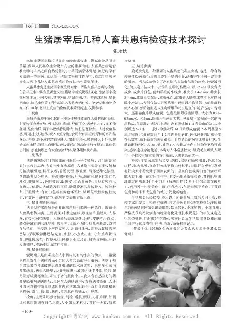 生猪屠宰后几种人畜共患病检疫技术探讨