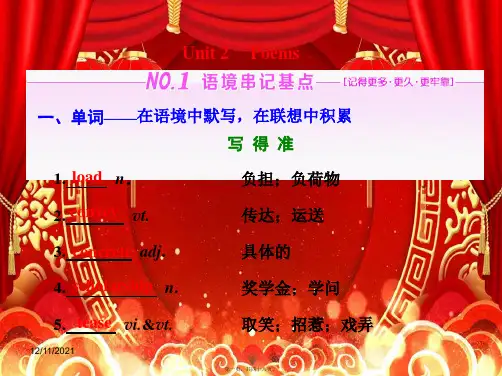 高三英语一轮复习unit2poems课件选修6高三选修6英语课件