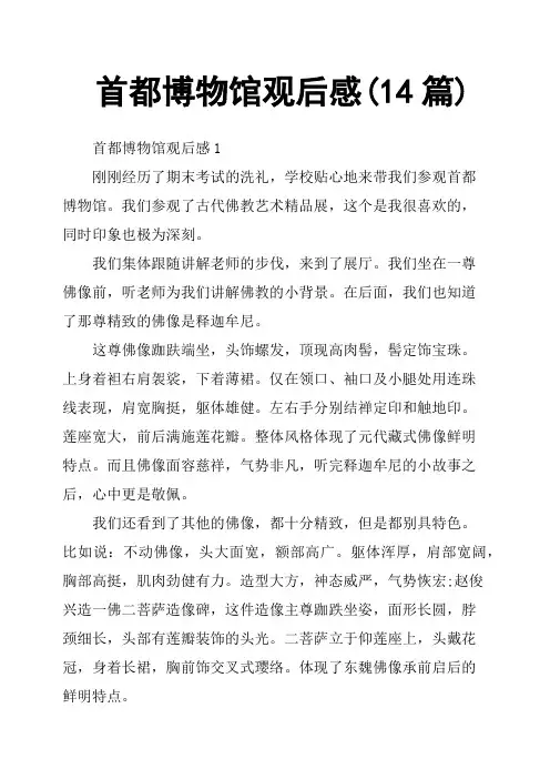首都博物馆观后感14篇