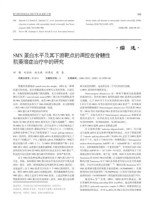 SMN蛋白水平及其下游靶点的调控在脊髓性肌萎缩症治疗中的研究