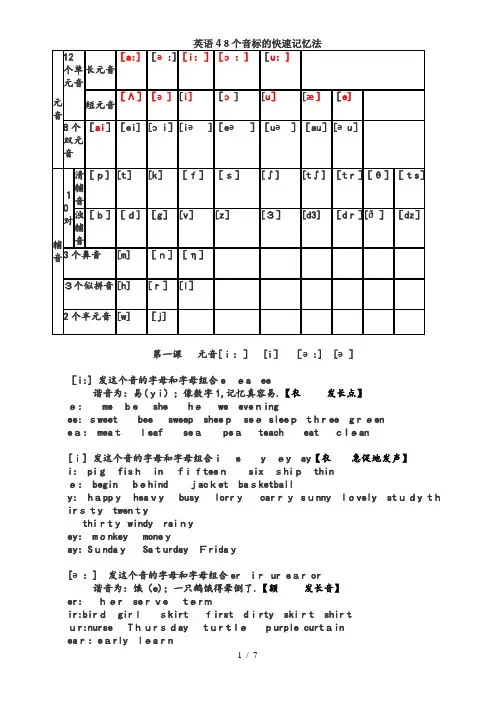 趣味记忆48个音标,超有趣