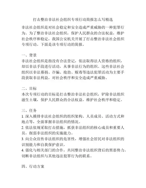 打击整治非法社会组织专项行动简报怎么写精选