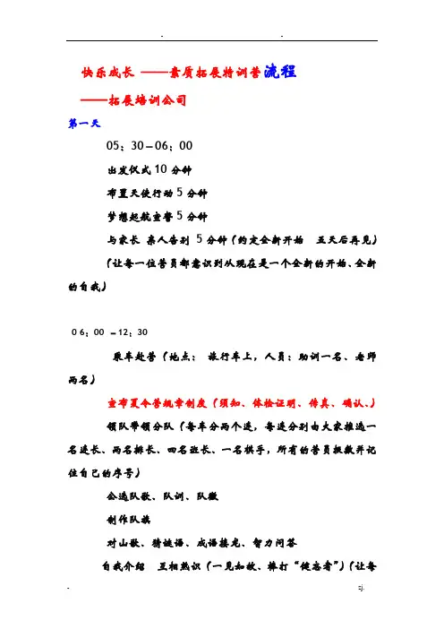 特训营流程—拓展培训