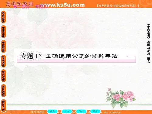 高考语文全程总复习一轮精品课件：正确运用常见的修辞手法