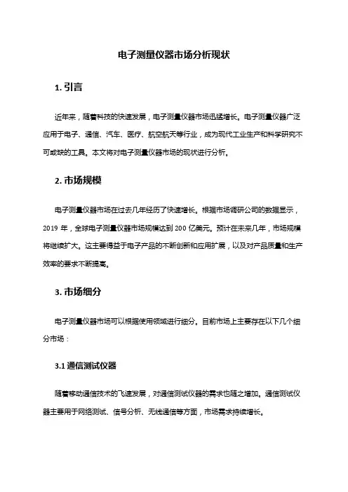 2024年电子测量仪器市场分析现状