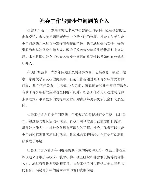 社会工作与青少年问题的介入