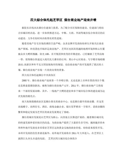 四大综合体托起芝罘区烟台商业地产迎来井喷
