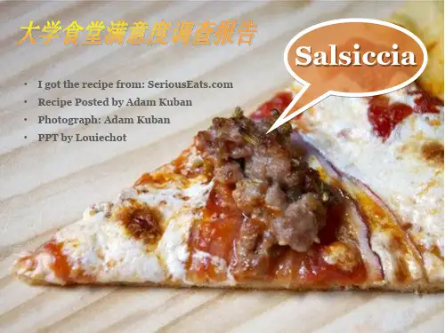 大学生食堂满意度调查PPT