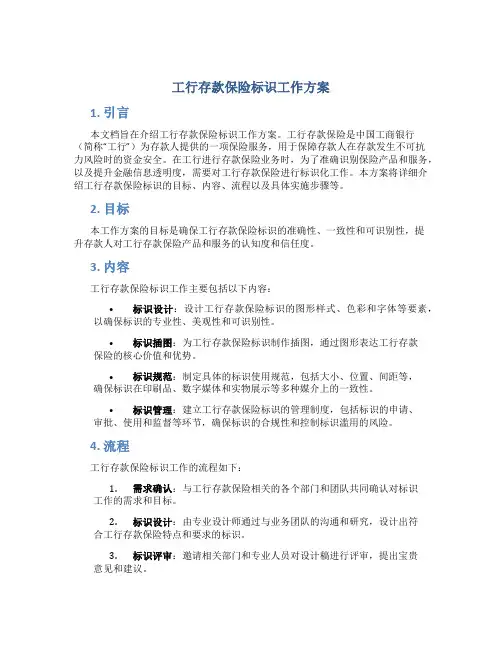 工行存款保险标识工作方案