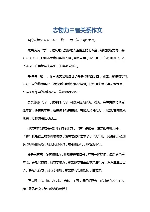 志物力三者关系作文