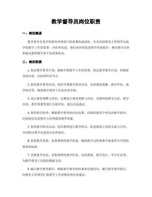 教学督导员岗位职责